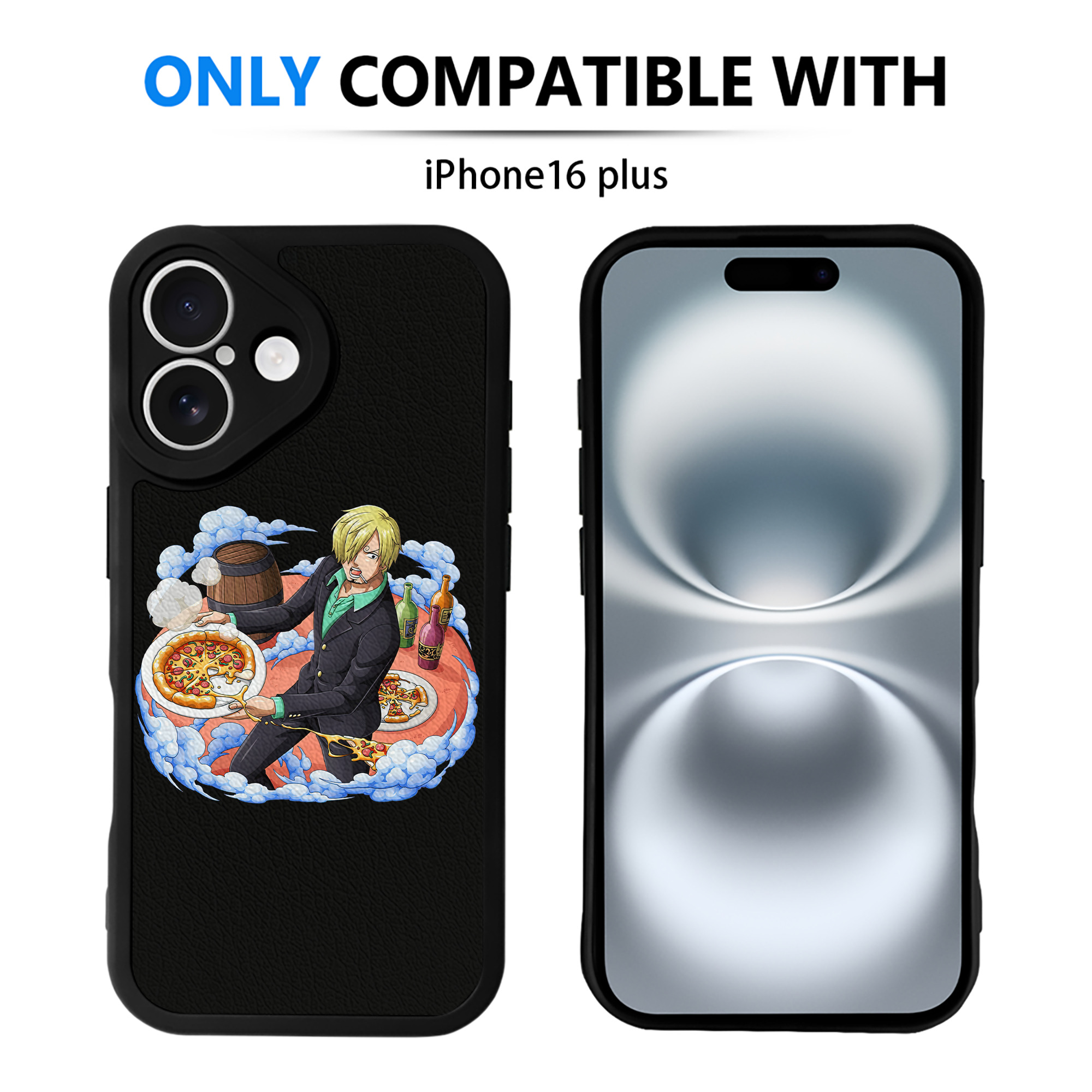 （画像用） ワンピース サンジ ONE PIECE Sanji 【iPhone 16シリーズ対応】シリコンスマホケース（レザー調） 材質：シリコン